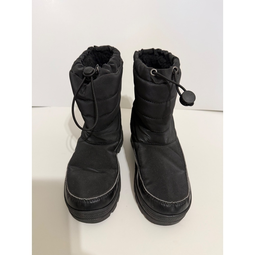Northside Kids Size 2 Black Quilted Nylon Winter Snow Boots Faux Fur Lined - Picture 2 of 12